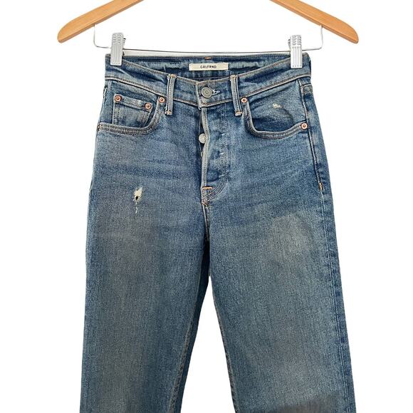 REVOLVE GRLFRND Womens Karolina Jeans Skinny Raw Hem Roll Up Blue Size 23 - Picture 3 of 10